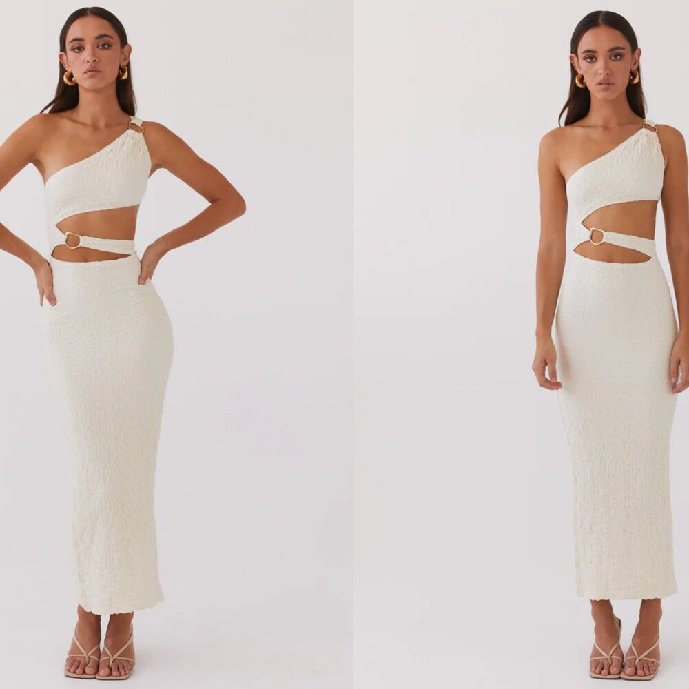 Peppermayo North Haven Maxi Dress – Ivory Wave, Size US 10